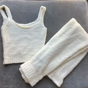Skims bone xxs/xs Cozy Knit Tank and pant set!